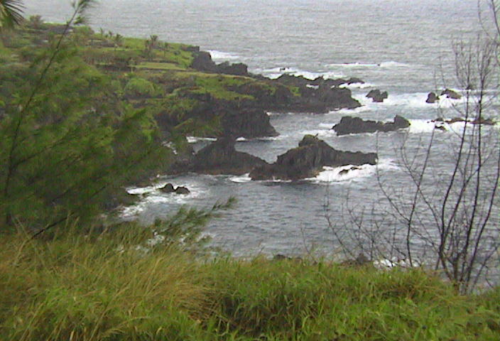 View of Hana Coast from Lindburg's grave site